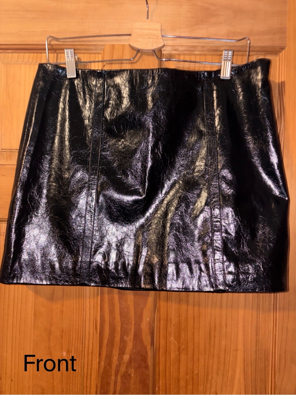 J. Crew Black Patent Mini Skirt